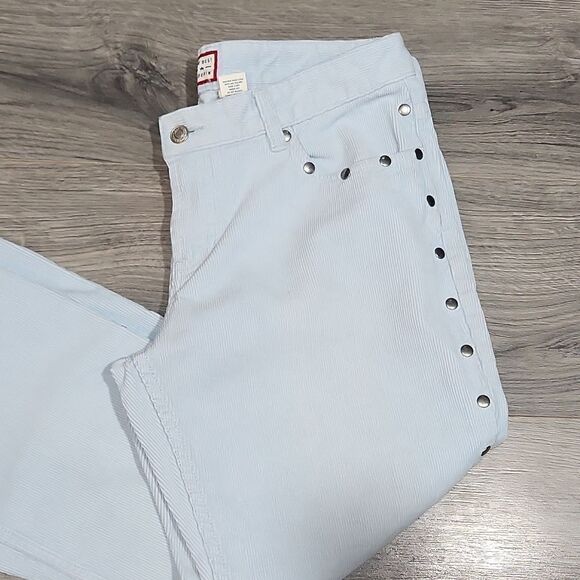 Old Navy Vintage Baby Blue Studded Corduroy Straight Leg Pants - Picture 2 of 9